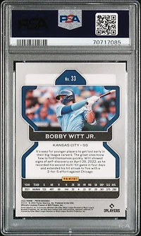 2022 Panini Prizm 33 Bobby Witt Jr. PSA 9