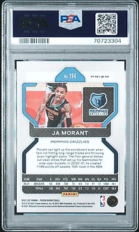 2021 Panini Prizm 194 Ja Morant Ice PSA 10