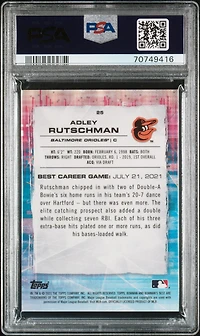 2021 Bowman's Best 25 Adley Rutschman Purple Refractor PSA 9