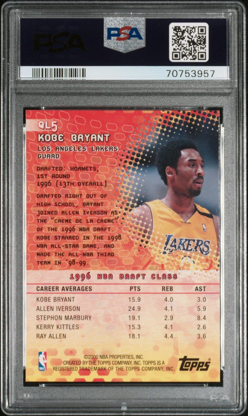 2000 Topps Quantum Leaps Ql5 Kobe Bryant PSA 8
