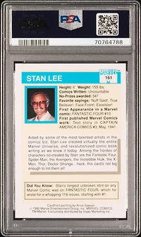 1990 Marvel Universe 161 Stan Lee PSA 10