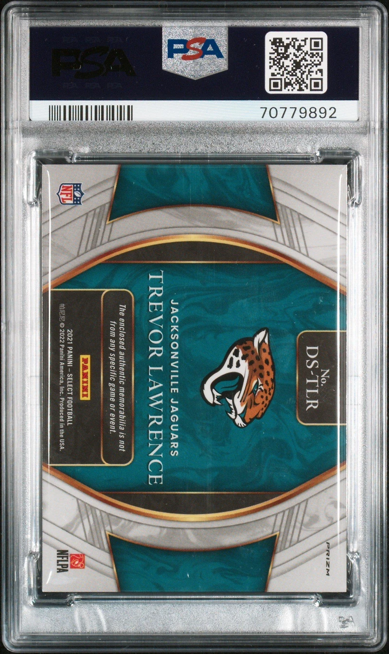 2021 Panini Select Draft Selections Memorabilia Dstlr Trevor Lawrence Red Prizm PSA 10
