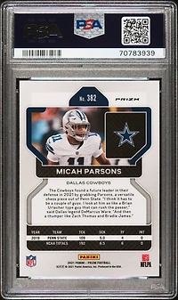 2021 Panini Prizm 382 Micah Parsons Disco Prizm PSA
