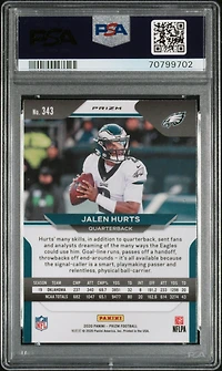 Panini Prizm Jalen Hurts Neon Green Pulsar PSA