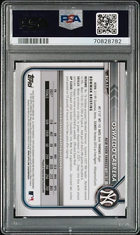 2022 Bowman Mega Box Chrome 17 Oswaldo Cabrera PSA 9