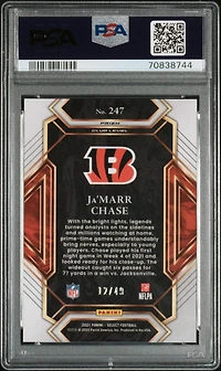 2021 Panini Select 247 Ja'marr Chase Red Disco Prizm PSA 10