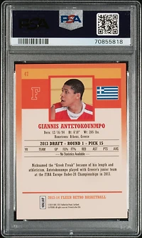 2013 Fleer Retro 47 Giannis Antetokounmpo PSA 9