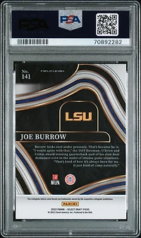 2022 Panini Select Draft Picks 141 Joe Burrow Blue PSA 10