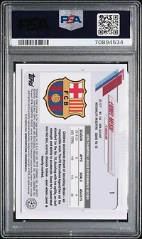 Topps Chrome Uefa Champions League Sapphire Edition Lionel Messi PSA 10