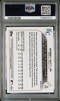 2022 Topps Chrome Sapphire Edition 72 Bobby Witt Jr. PSA 9
