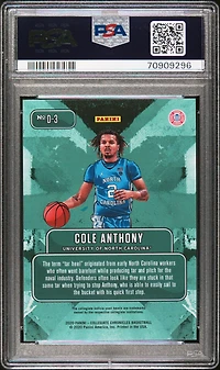2020 Panini Prizm Draft Picks Downtown D3 Cole Anthony PSA 10
