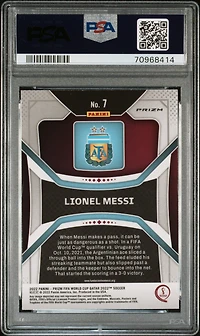 2022 Panini Prizm World Cup Qatar 7 Lionel Messi Hyper Prizm PSA 9