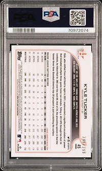 2022 Topps Chrome 45 Kyle Tucker Purple Speckle Refractor PSA 10