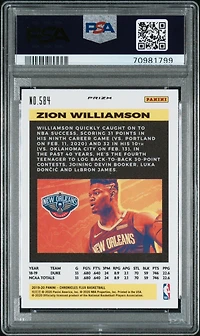 2019 Panini Chronicles Zion Williamson Bronze PSA 10