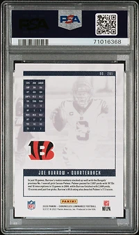 2020 Panini Chronicles Luminance 201 Joe Burrow Red PSA 10
