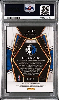 2021 Panini Select 117 Luka Doncic Gold Disco Prizm PSA 9