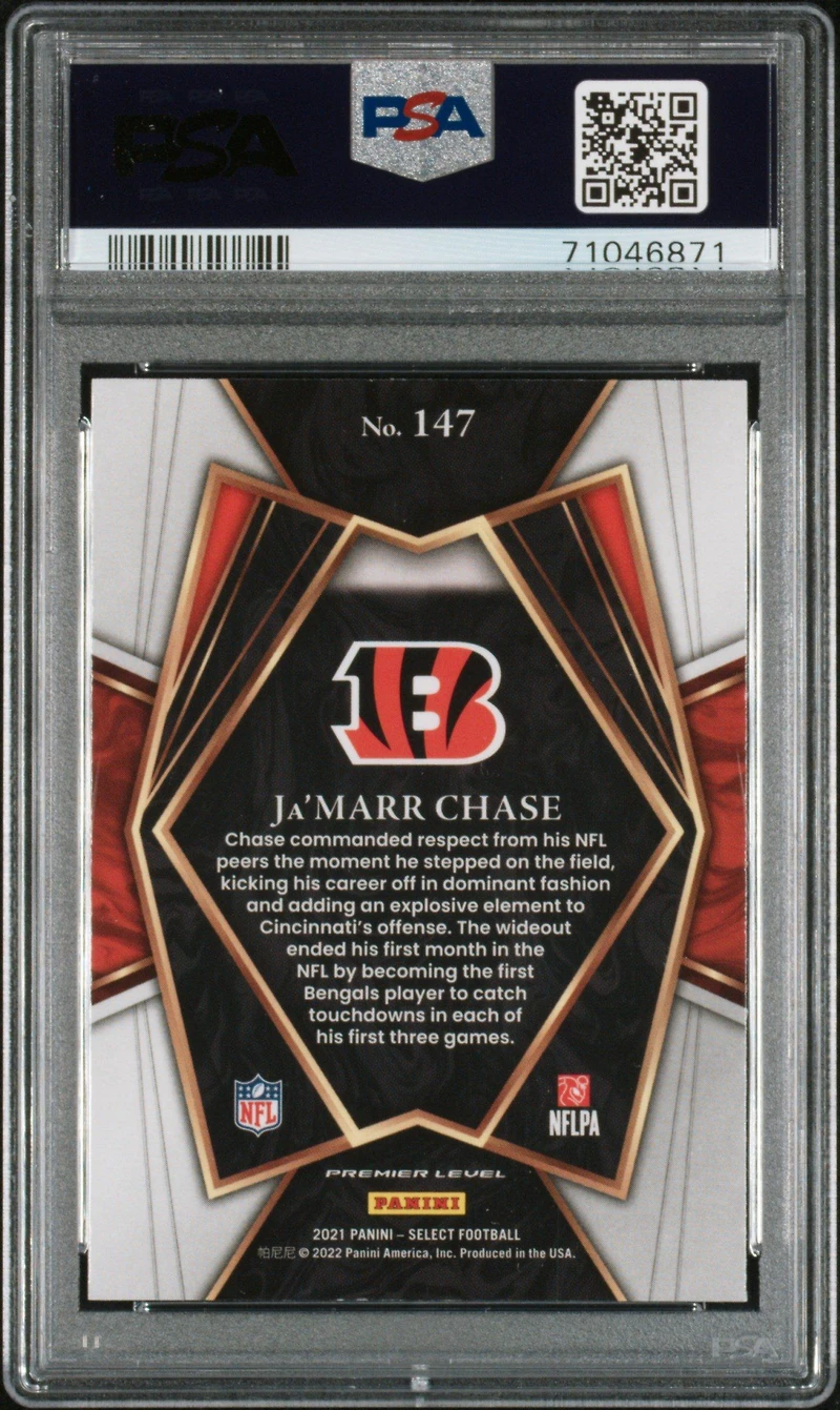 2021 Panini Select Ja'marr Chase PSA 10