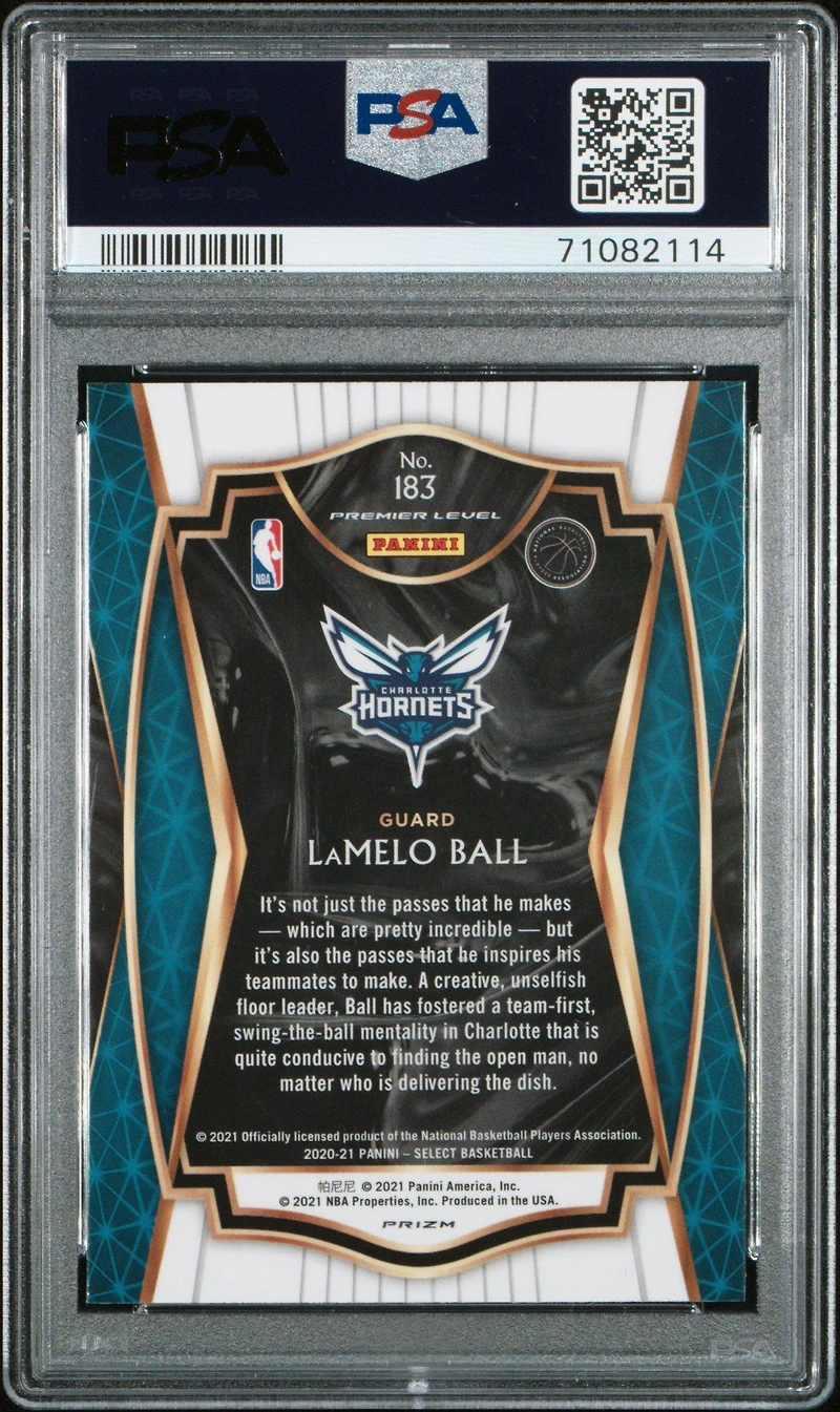2020 Panini Select 183 Lamelo Ball Silver Prizm PSA 10