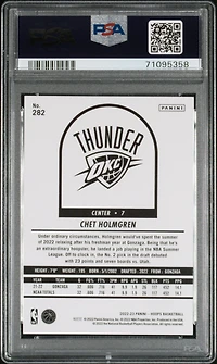 2022 Panini Nba Hoops 282 Chet Holmgren PSA