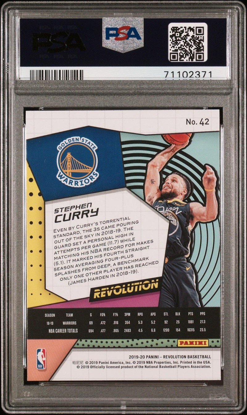 2019 Panini Revolution 42 Stephen Curry PSA 10