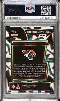 2021 Panini Select Turbocharged Tur1 Trevor Lawrence Silver Prizm PSA 10