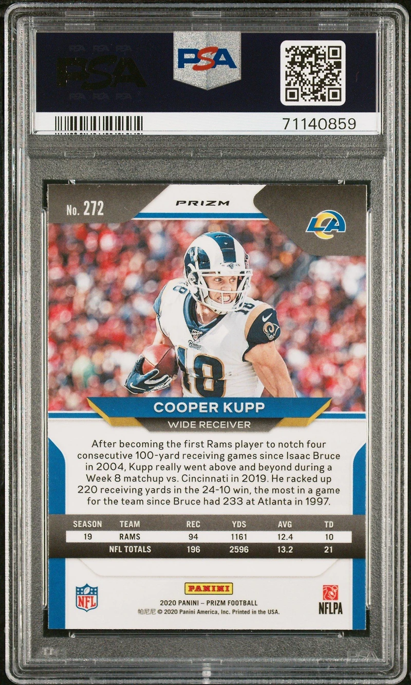 2020 Panini Prizm 272 Cooper Kupp Snakeskin Prizm PSA 10