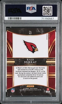 2019 Panini Select 113 Kyler Murray Silver Prizm PSA 9