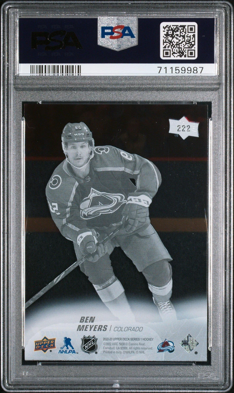2022 Upper Deck 222 Ben Meyers Clear Cut PSA 9