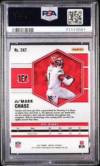 2021 Panini Mosaic 247 Ja’marr Chase PSA 10
