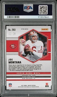 2021 Panini Mosaic 293 Joe Montana White Mosaic PSA 9