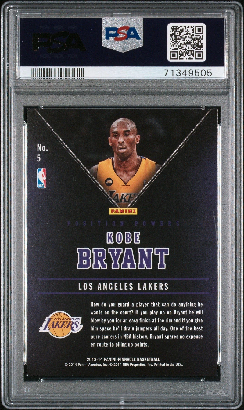 2013 Panini Pinnacle Position Powers 5 Kobe Bryant PSA 8