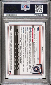2020 Bowman Chrome Sapphire Edition Bcp61 Jeremy Pena PSA 10