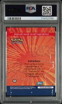 2000 Topps Pokemon Tv Animation Series 3 Pop-up 10 Squirtle PSA 9