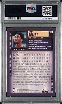 2000 Topps 189 Kobe Bryant PSA 9