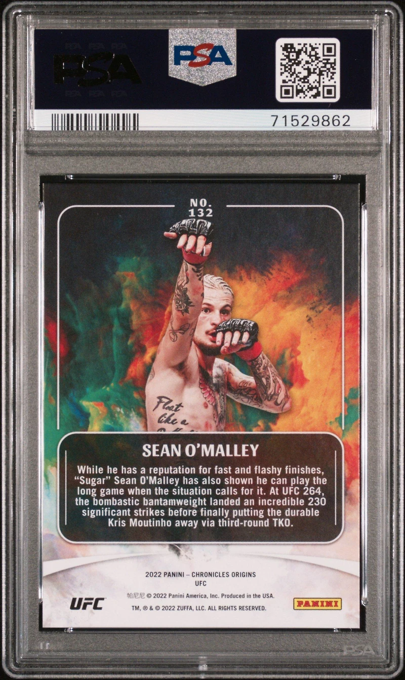 2022 Panini Chronicles Ufc 132 Sean O'malley Blue PSA 8