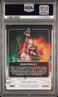 2022 Panini Chronicles Ufc 132 Sean O'malley Blue PSA 8