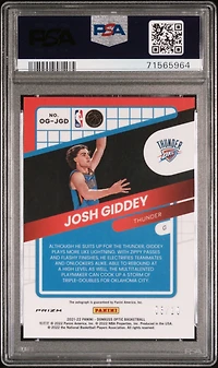 2021 Panini Donruss Optic Opti-graphs Ogjgd Josh Giddey PSA 9
