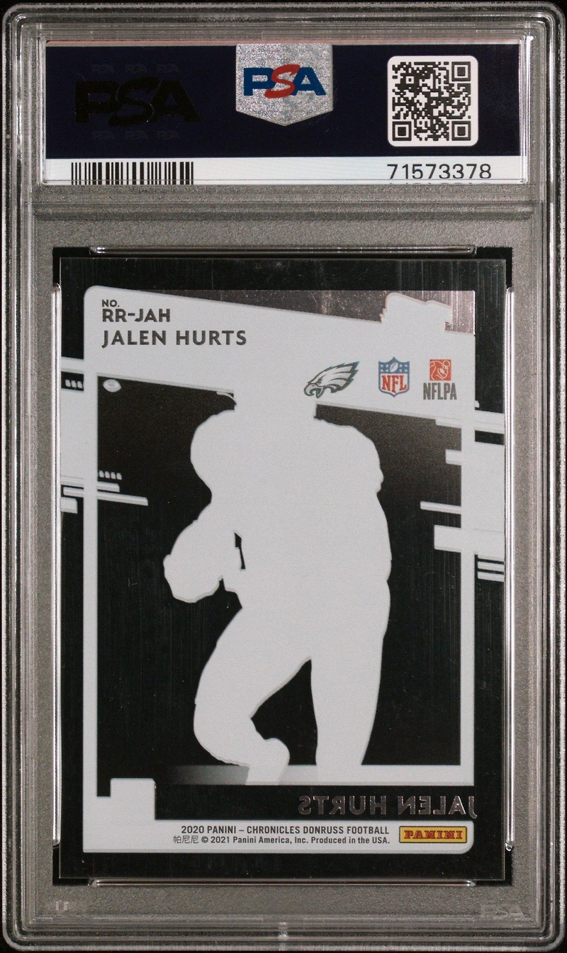 2020 Panini Chronicles Clearly Donruss Rated Rookies Rrjah Jalen Hurts PSA