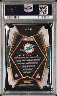 2021 Panini Select 148 Jaylen Waddle Die-cut / Prizm PSA 9
