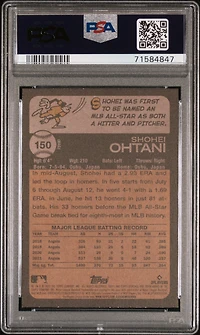 2022 Topps Heritage 150 Shohei Ohtani Image Variation PSA 9