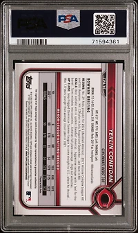 2022 Bowman Chrome Prospect Autographs Cpayc Yerlin Confidan Speckle Refractor PSA 9