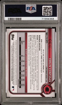 2022 Bowman Chrome Prospect Autographs Cpayc Yerlin Confidan PSA 9