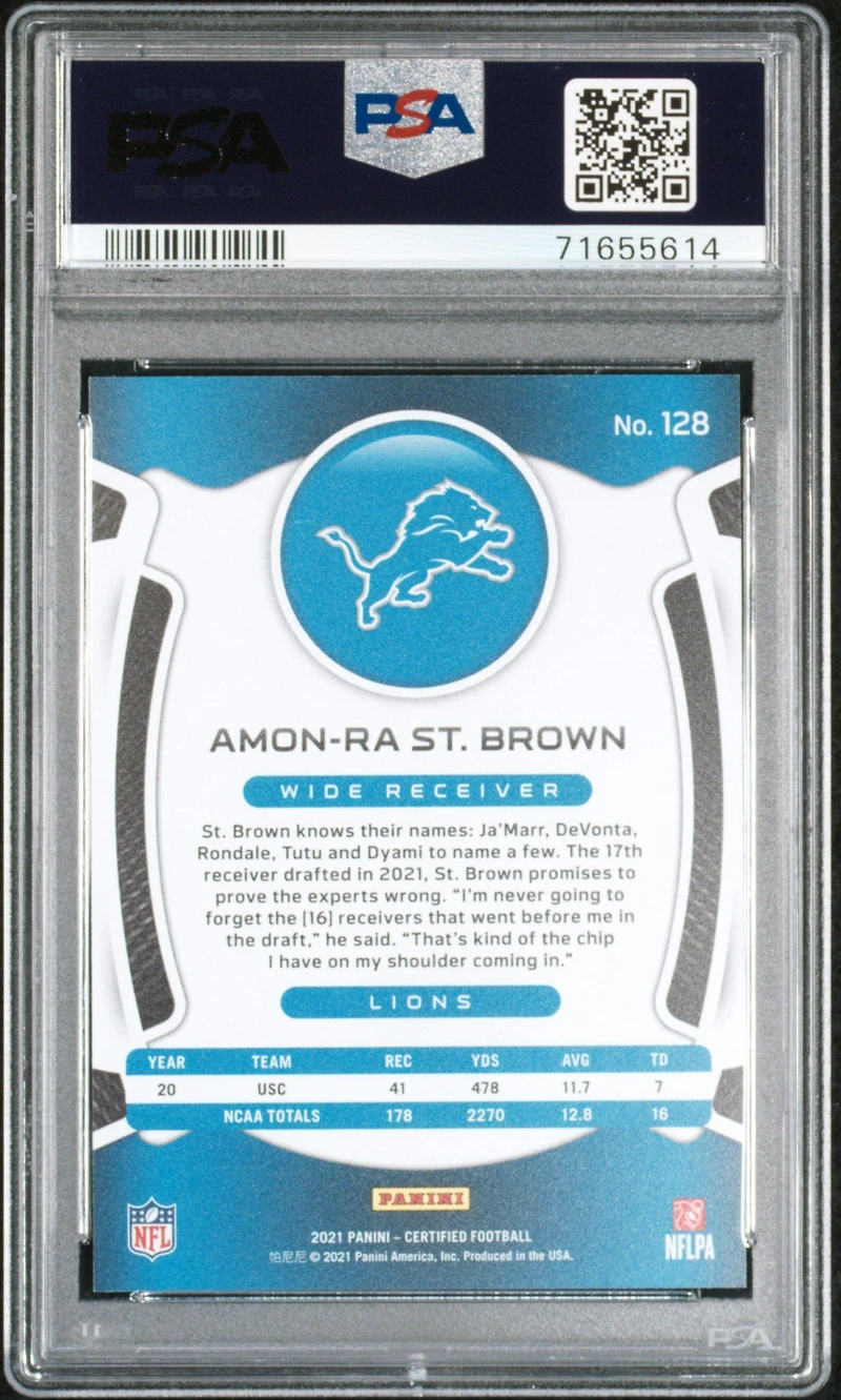 2021 Panini Certified 128 Amon-ra St. Brown Mirror PSA 10