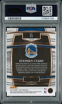 2021 Panini Select 94 Stephen Curry Blue Prizm PSA 10