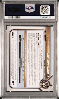 2022 Bowman Chrome Prospect Autographs Cpajco Jackson Chourio PSA 10