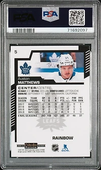 O-pee-chee Platinum Auston Matthews Rainbow PSA 9