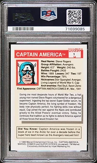 1990 Marvel Universe Captain America PSA 10