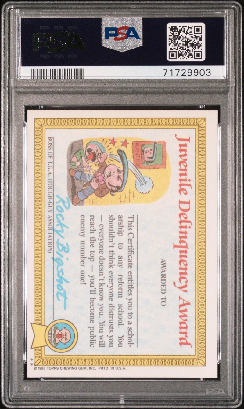 1985 Garbage Pail Kids Stickers 7b April Showers PSA 9