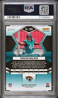 2022 Panini Mosaic 286 Travon Walker Green Swirl PSA 10