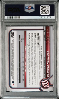 2022 Bowman Chrome Prospects Bcp157 Cristhian Vaquero Aqua/pink Vapor Refractor PSA 10